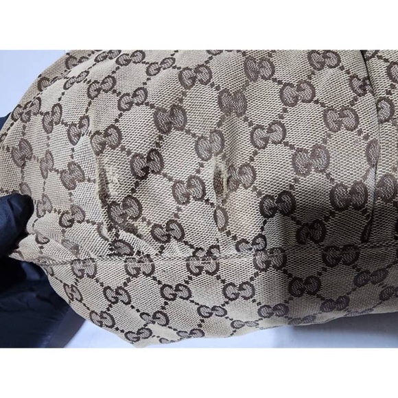 Authentic Gucci GG Canvas and Leather D Ring Hobo Bag Beige/Brown - Picture 15 of 16